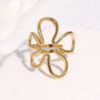 Wholesale Titanium steel openwork flower ring, stainless steel ring that won't fade.