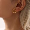 Wholesale Sugar Hollow Love Earrings Earrings Titanium Steel PVD Electroplated 18K Real Gold Niche Simple Elegant Earrings for Women