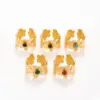 Wholesale Jewelry IG Style Retro French Style Flower 304 Stainless Steel Open Rings