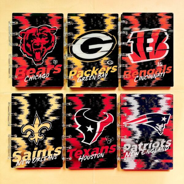 Wholesale NFL Football American Football Acrylic Notebook TK Explosions Fine Team Loose-leaf A7A5 OLY Exclusive