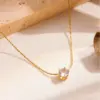 Wholesale PVD Coated Real Gold Plated 18K Gold Round Titanium Steel Simple Style Waterproof Non Tarnish Titanium Steel Necklace