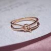 Wholesale ring female fashion opening design fashion small fresh row drill cross diamond ring for women