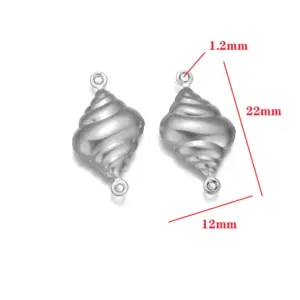 Stainless Steel Hollow Pendant Steel Color-Conch