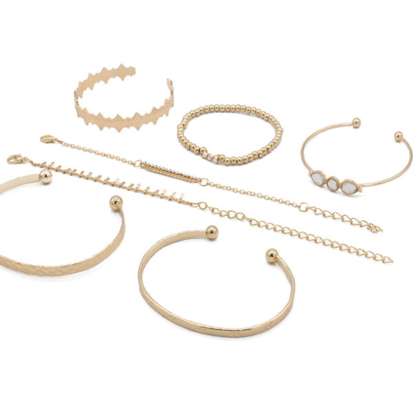 oly-6d52e213b6dd06b27f417e8fb99e78e4 Wholesale Alloy Bracelet Set, 7-Piece Set, Simple Retro Punk Style with Seven Letter Elements