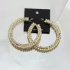 Wholesale Copper Rhinestones Solid Color Simple Style Stud Earrings For Women's