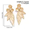 Wholesale 1 Pair Elegant Lady Streetwear Flower Ginkgo Leaf Plating Inlay Alloy Imitation Pearl Drop Earrings Ear Studs