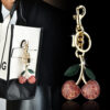 Wholesaletrade wholesale crystal red cherry key chain bag pendant car key chain fruit pendant