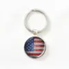 Wholesale American Flag Key Chain In Zinc Alloy With Gem Inlay, Stylish And Durable Key Accessory