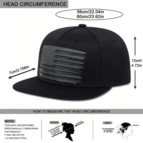 Wholesale American Flag Outdoor Hip-Hop Women Flat Brim Hat In Polyester With Printing, Adult Cap