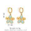 Wholesale Flowers Plasma Earrings For Women In 304 Stainless Steel With 18K Real Gold PVD Coated Plating And 0.03µm Thickness