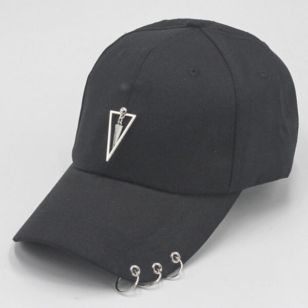 oly-6d9612b5a5828a91e25f5430c6916ec2 Wholesale style personalized chain iron ring baseball cap versatile student Korean style curved brim peaked cap female summer sun hat
