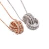 Wholesale Electroplated alloy double-ring transfer bead necklace clasp