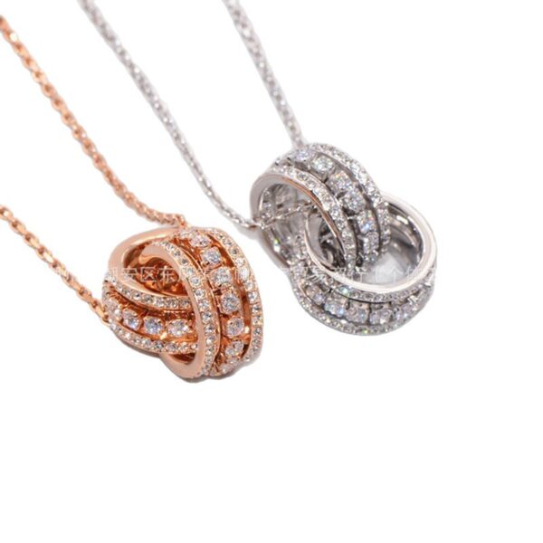 Wholesale Electroplated alloy double-ring transfer bead necklace clasp