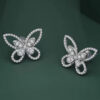 Wholesale Copper butterfly necklace, full diamond butterfly earrings, bracelet, ring