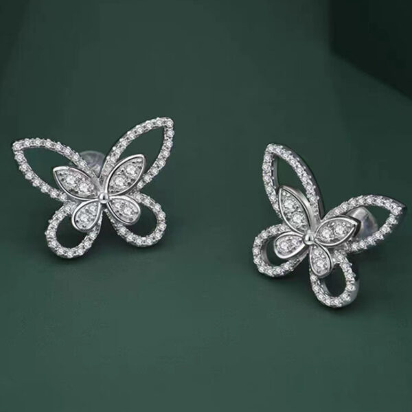 Wholesale Copper butterfly necklace, full diamond butterfly earrings, bracelet, ring