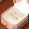 Wholesale French Gentle Tea Rose Ring Women's High-End Sensation Small Audience Design Luxury Fragrance Style Open Fairy Ring