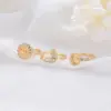 Wholesale Butterfly Open Rings For Women, Waterproof Non Tarnish Copper With 14K Real Gold Plated And Rhinestones, Electroplated Finish