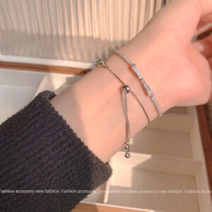 S367 silver-bow pull bracelet