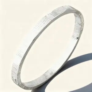 47-C-4 Steel-Colored Striped Stud Bracelet