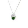 Wholesale Heart Shape Inlay Pendant Necklace For Women In 18K Gold Plated Copper With Rhinestones And Cable Chain