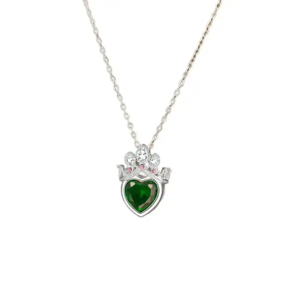 Wholesale Heart Shape Inlay Pendant Necklace For Women In 18K Gold Plated Copper With Rhinestones And Cable Chain