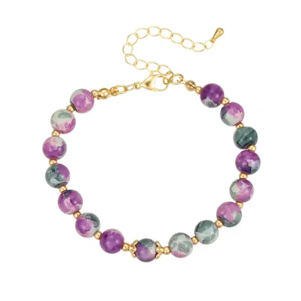 Wholesale Women’s Jewelry Set Featuring Water Droplets Pattern With Electroplated Copper And Natural Stone Inlay, 1 Set