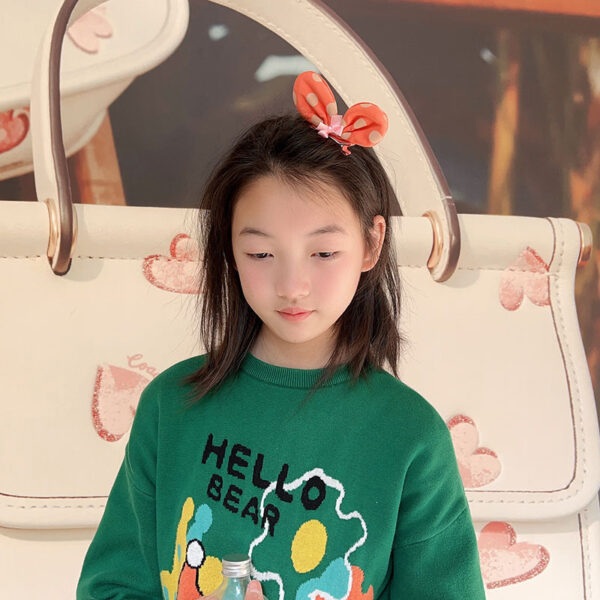 Wholesale Korean Style Cute Colorful Dot Hair Clip Children's Three-Dimensional Bow Headwear Princess Top Clip Hair Accessories Girls' Top Clip
