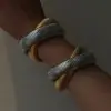 Wholesale Basic Simple Style Solid Color 304 Stainless Steel 18K Gold Plated Bangle In Bulk