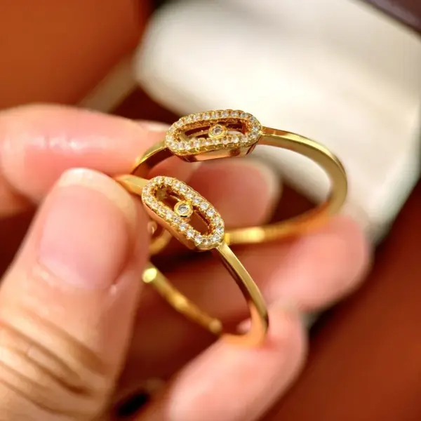 Wholesale C Shape Earrings For Women Featuring Bezel Setting Zircon Inlay Made Of Brass With 18K Real Gold Plated Finish