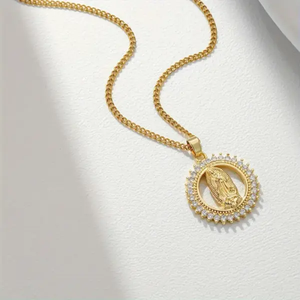 Wholesale 316 Stainless Steel Copper Round Electroplated Real Gold Plated Casual Elegant Waterproof Non Tarnish Cuban Link Chain Curb Chain Pendant Necklace
