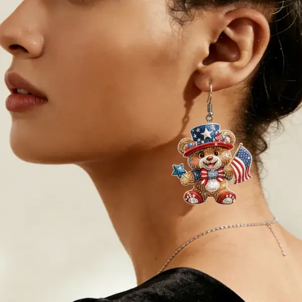 Wholesale Retro Multicolor Cartoon Character Drop Earrings For Women With 304 Stainless Steel Posts, Acrylic Print Design