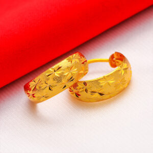 Wholesale Vietnam Gold Gold European coin gold jewelry gold gold Lady Baby's Sky star earrings women's imitation gold plated round ear buckle