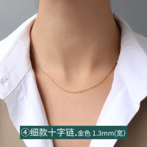 P873-④ Fine golden cross chain 40 5cm