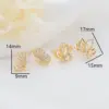Wholesale Three-dimensional Butterfly Stud Earrings For Women With Copper And Zircon Inlay, Featuring 925 Sterling Silver Posts