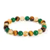Wholesale JD Jewelry 7A Natural Yellow Tiger Eye Green Agate Yellow Crystal Geometric Pattern Mixed Beaded Bracelet Fashion Personality Bracelet