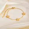 Wholesale PVD Coated Real Gold Plated Geometric Heart Shape 304 Stainless Steel Simple Style Waterproof Non Tarnish 304 Stainless Steel Bracelets