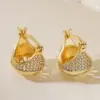 Wholesale New Vintage Design Women's Earrings Copper Plated Zirconium Stone Fashionable Versatile Geometric Pattern Daily Wear Jewelry