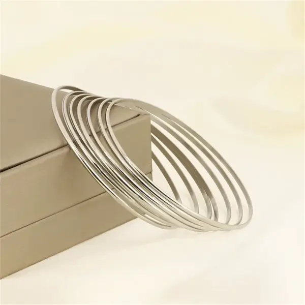 Wholesale Ion Plating (IP) 18K Gold Plated Solid Color 304 Stainless Steel Solid Color Waterproof Non Tarnish 304 Stainless Steel Bangle