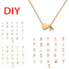 Wholesale  Personalized Fashion Stainless Steel Pendant Golden Heart English Letters Small Hole Beads A- Z Couple Necklace