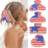 Wholesale Acrylic Hair Clip American Flag Design Independence Day Hair Accessory For Women Modern Black And Blue Hair Clip
