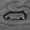 Wholesale Vintage Lulu Men's Bracelet Handmade Woven Beads Black Rope Simple British Style Geometric Copper Bracelet