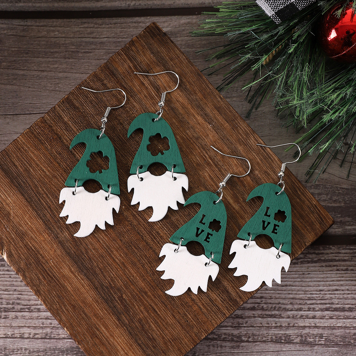 Wholesale Cross Border Saint Pa Festival Irish Clover Wooden Earrings Earrings Women's AliExpress Amazon Hip