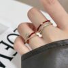 oly-6e76b3f9025b5be57d4615d8a21948d9 Wholesale Snake-shaped Staggered Diamond Ring Women's Vintage All-match Niche Open Ring