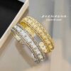 oly-6e7aa55bd19f0aa17336e3c3c4200d33 Wholesale Italian Court Style Buchi Family Manli Wreath Bracelet Counter with Textured Carved Gold Baking Paint Full Diamond Bracelet for Women