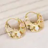 Wholesale Three-dimensional Flowers Earrings For Women In Copper With KC Golden Water Plating And 0.03µm Thickness