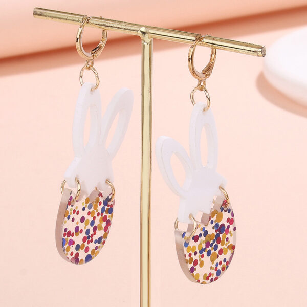 oly-6e8d2d951d58a15edf5475c4cadc114f Wholesale Easter Earrings Handmade Shining Egg Cute Bunny Stitching Acrylic Earrings