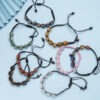 Wholesale Natural Stone Hand-Woven Colorful Crystal Bracelet Rectangular Stone Yoga Bracelet Adjustable Braided Bracelet