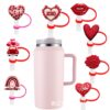 Wholesale Valentine's Day Series of Love Straw Caps, Creative Cartoon Silicone Dust-Proof Plugs, Water Cup Straw Sets, Decorative Ready-Made Products