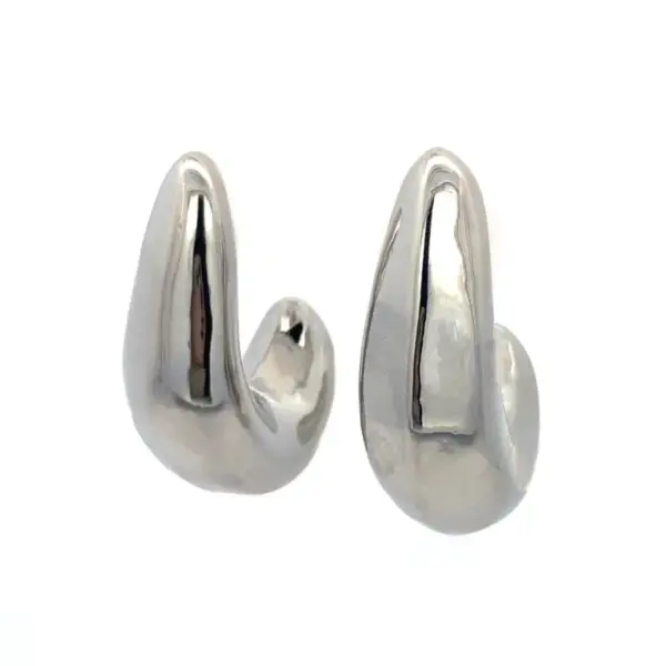 Wholesale PVD Coated Real Gold Plated 18K Gold C Shape 304 Stainless Steel Simple Style Waterproof Non Tarnish Ear Studs
