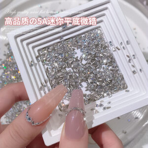 Wholesale 5A Mini Flats Bottom Micro Zirconium Flash Zircon Diamond Nail Stickers